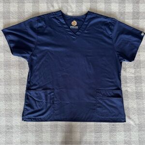 Sanibel Works Scrub Top Dark Blue Unisex Size X-Large Three Pockets